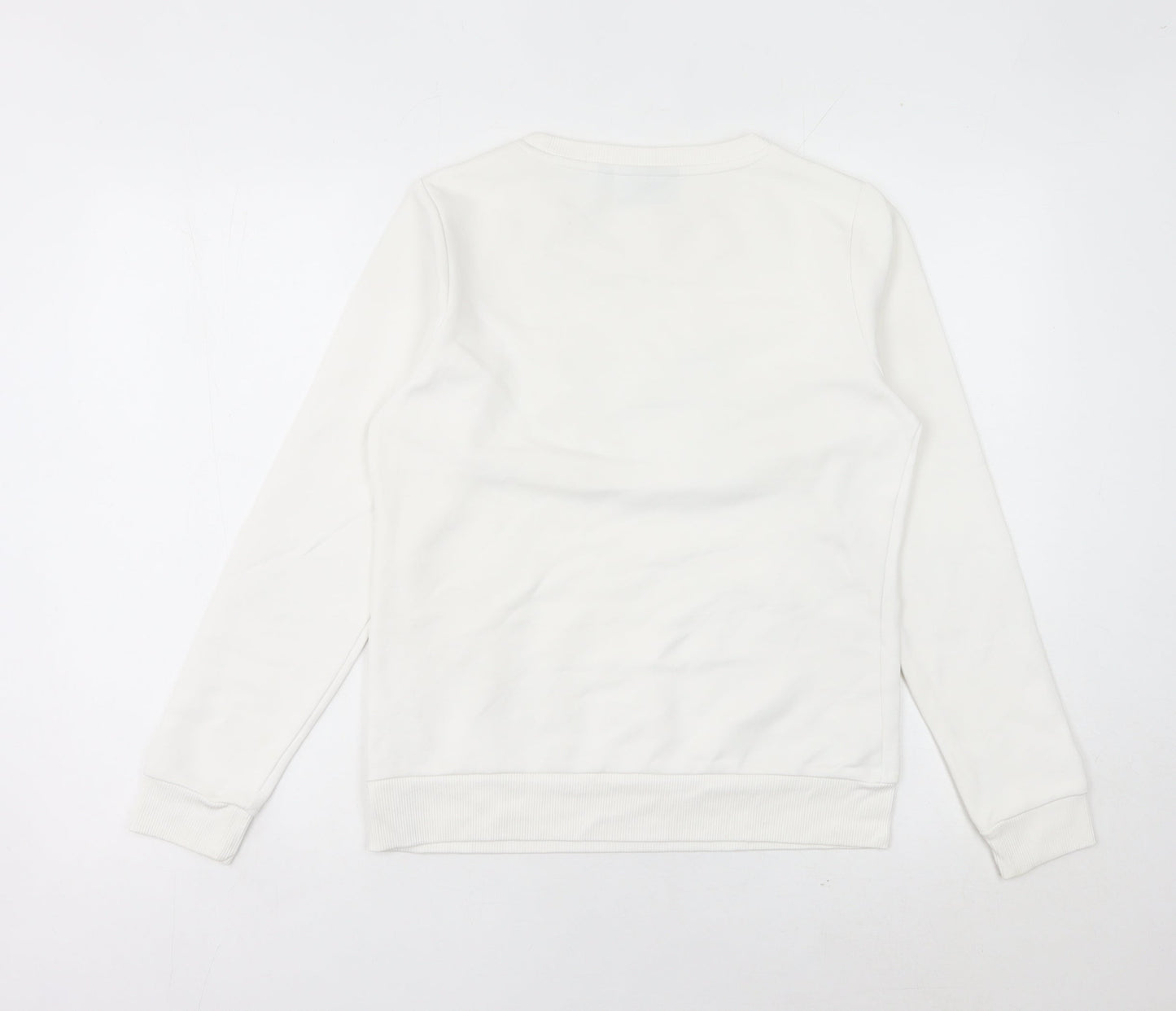 Fila Women’s White Logo Sweatshirt Size 10 UK Pullover Long Sleeve