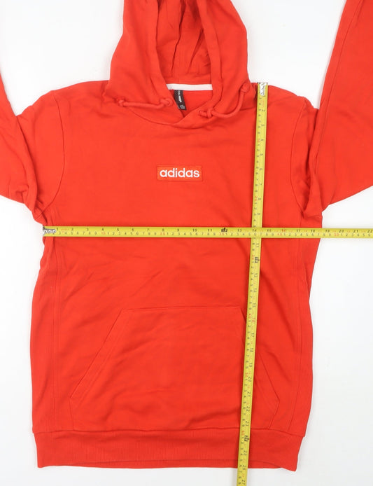 Adidas Women’s Red Hoodie Size 14 Pullover Cotton Blend Logo