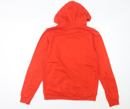 Adidas Women’s Red Hoodie Size 14 Pullover Cotton Blend Logo
