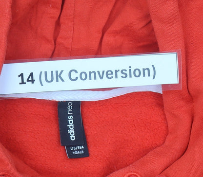 Adidas Women’s Red Hoodie Size 14 Pullover Cotton Blend Logo