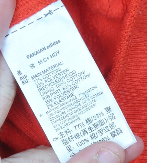 Adidas Women’s Red Hoodie Size 14 Pullover Cotton Blend Logo