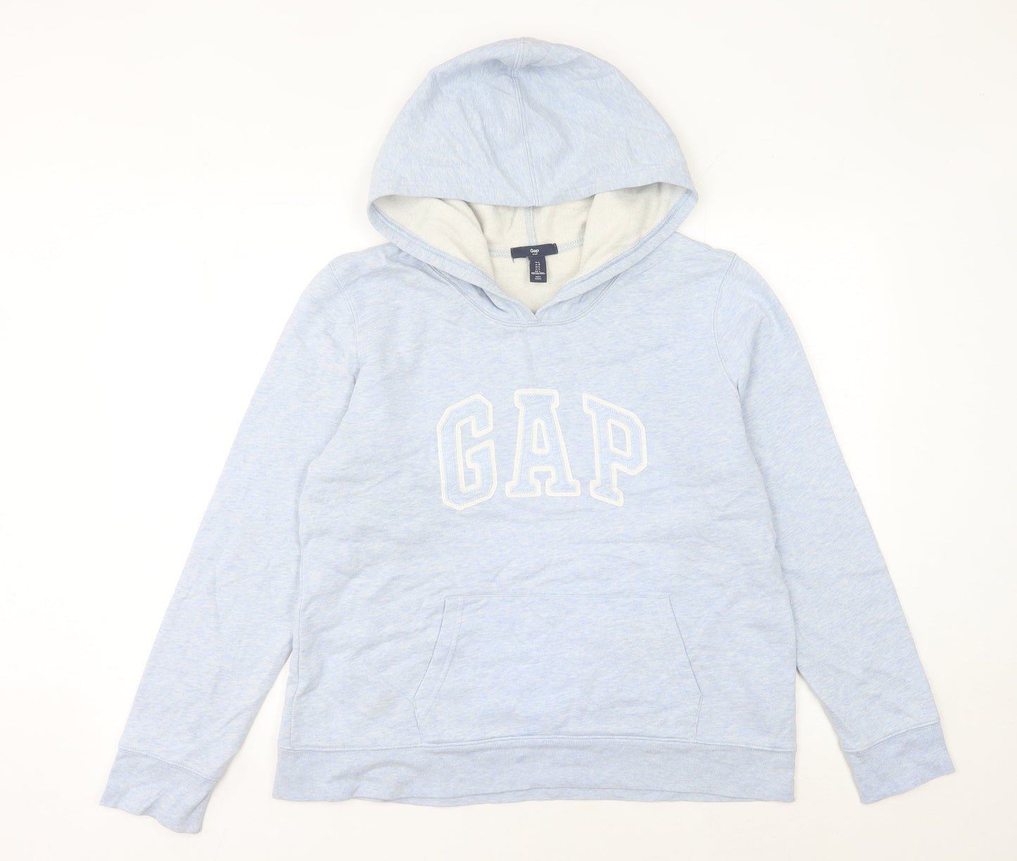 GAP Women’s Blue Pullover Hoodie L Logo Cotton Blend Casual