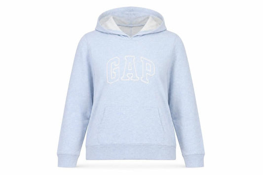 Gap Women’s Blue Pullover Hoodie L Logo Cotton Blend Casual