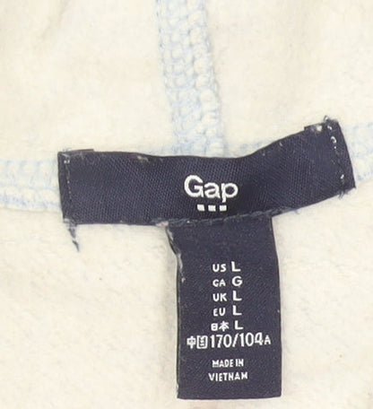 GAP Women’s Blue Pullover Hoodie L Logo Cotton Blend Casual