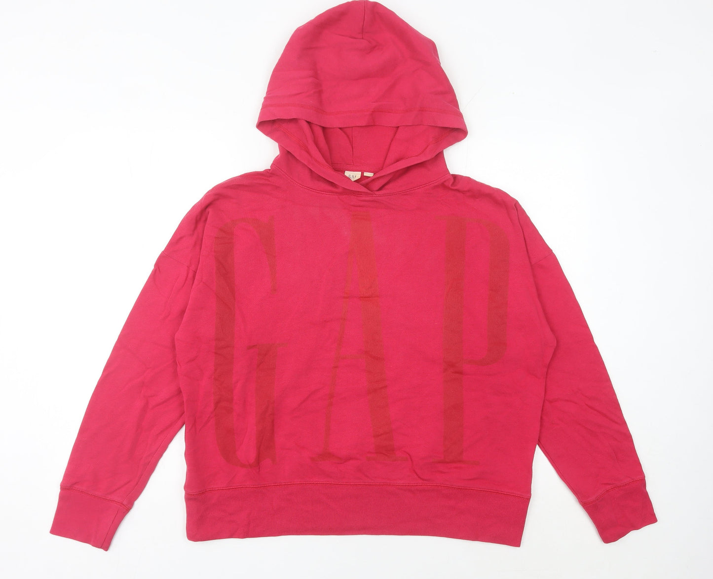 GAP Women’s Pink Pullover Hoodie S Cotton Blend Logo Print