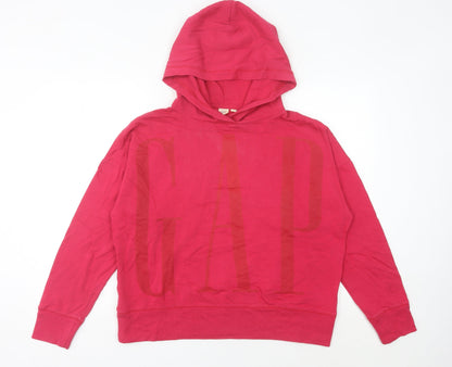 GAP Women’s Pink Pullover Hoodie S Cotton Blend Logo Print