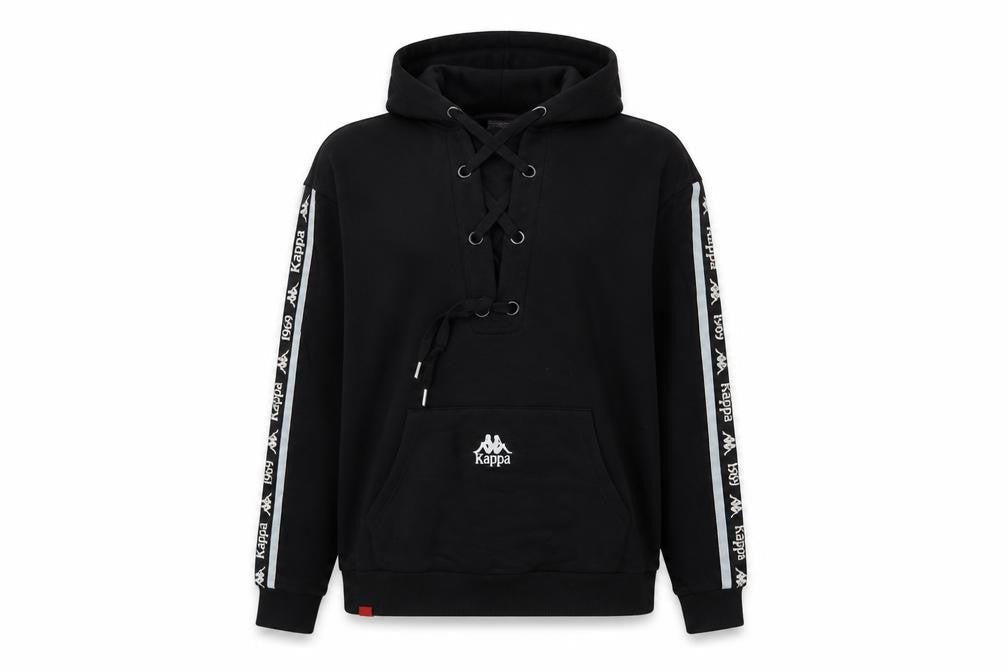 Womens UK Size 10 Kappa Black Pullover Hoodie
