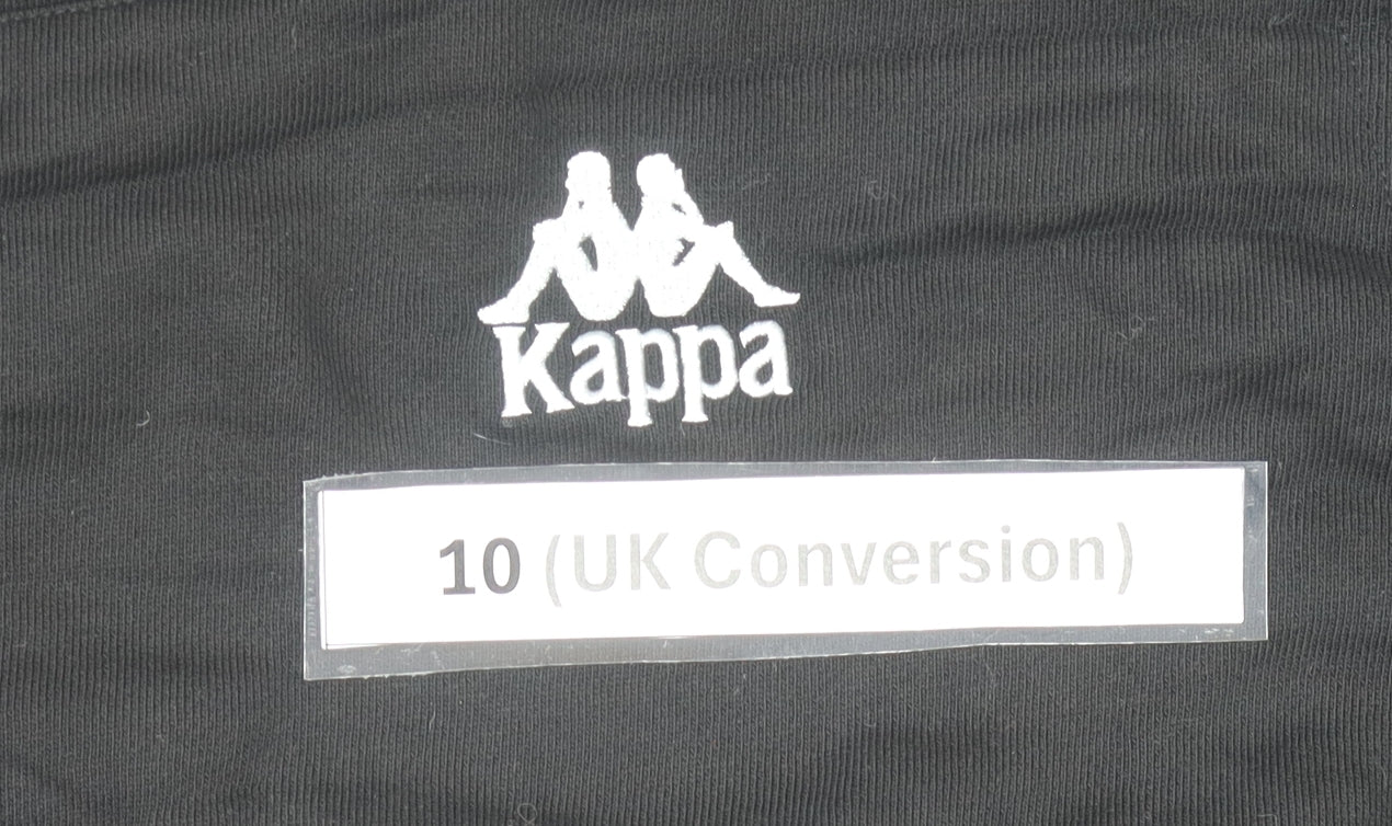 Kappa Womens Black Hoodie Size 10 Lace Up Logo Sportswear