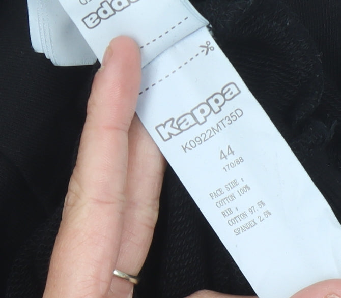 Kappa Womens Black Hoodie Size 10 Lace Up Logo Sportswear