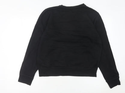 Nike Women’s Black Sweatshirt UK 10 Cotton Blend Crew Neck