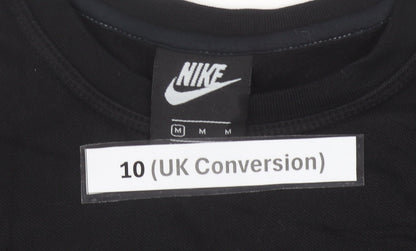 Nike Women’s Black Sweatshirt UK 10 Cotton Blend Crew Neck