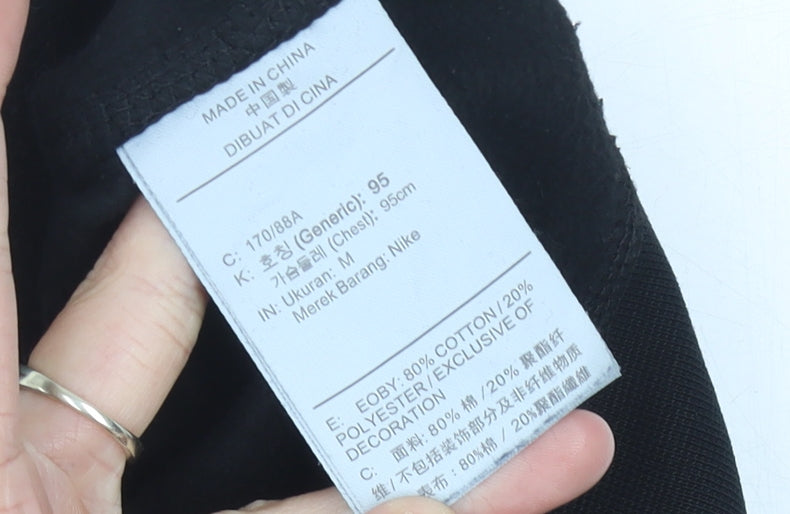 Nike Women’s Black Sweatshirt UK 10 Cotton Blend Crew Neck