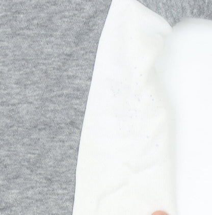 Nike Women’s Grey Pink Colourblock Sweatshirt Size 8 Logo Pullover