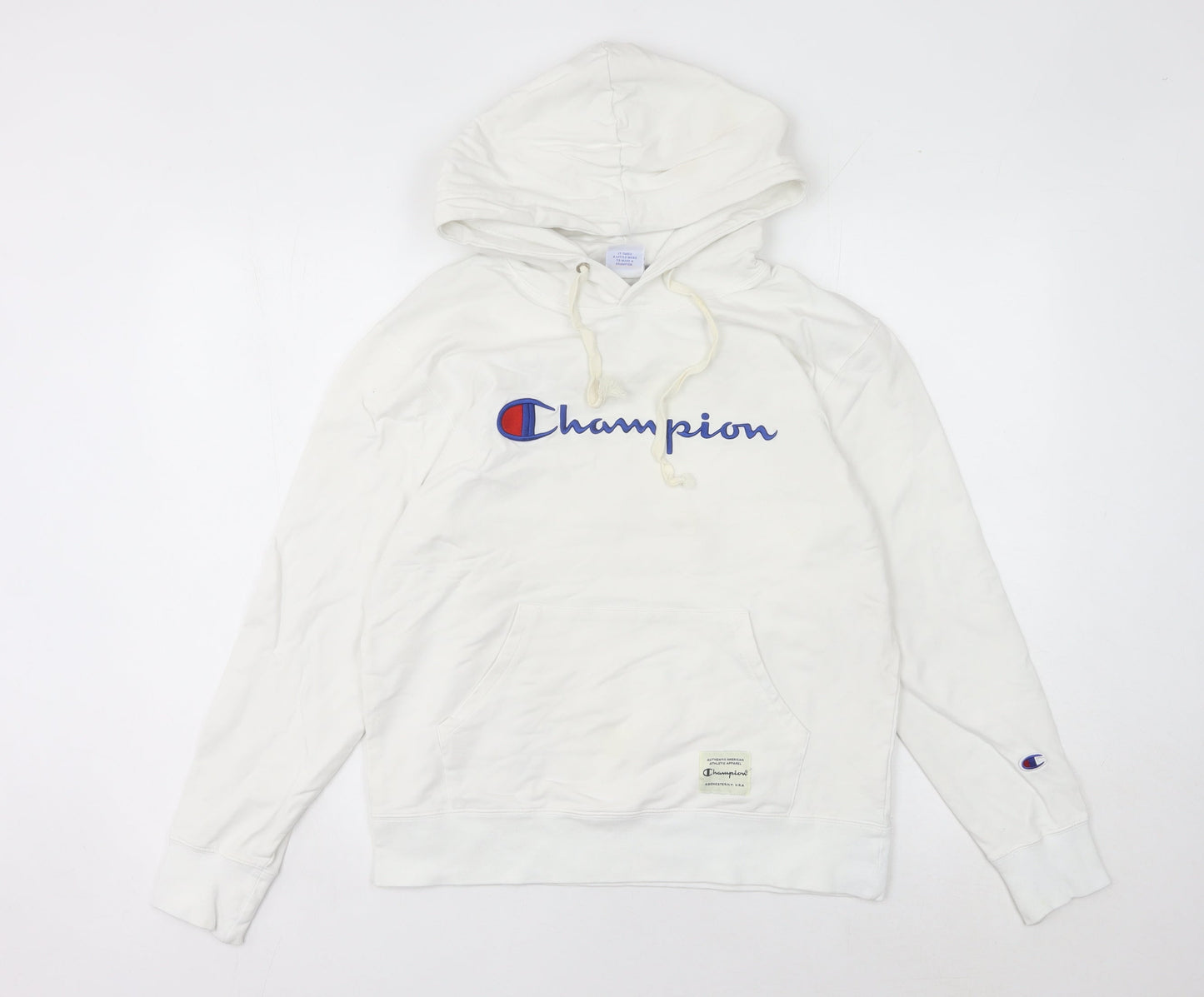 Champion Women's White Pullover Hoodie Medium Logo Sportswear