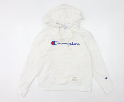 Champion Women's White Pullover Hoodie Medium Logo Sportswear