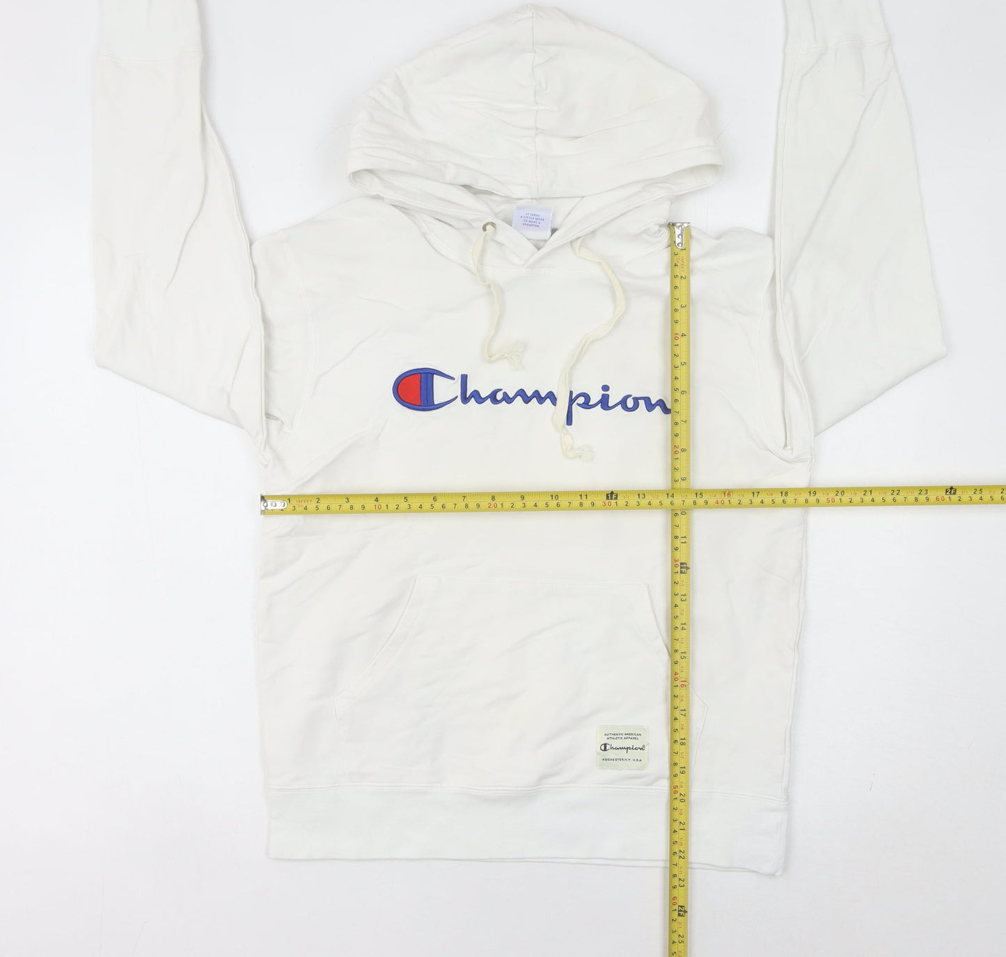 Champion Women's White Pullover Hoodie Medium Logo Sportswear