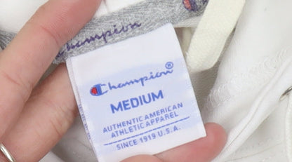 Champion Women's White Pullover Hoodie Medium Logo Sportswear