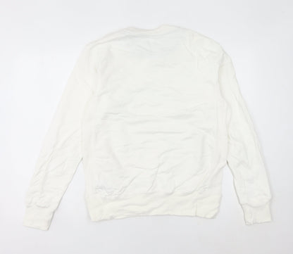 Nike Womens White Sweatshirt Size 12 Regular Fit Pullover