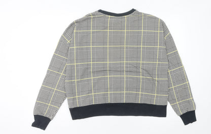 Puma Womens Multicoloured Check Sweatshirt Size 12 Long Sleeve Crew Neck