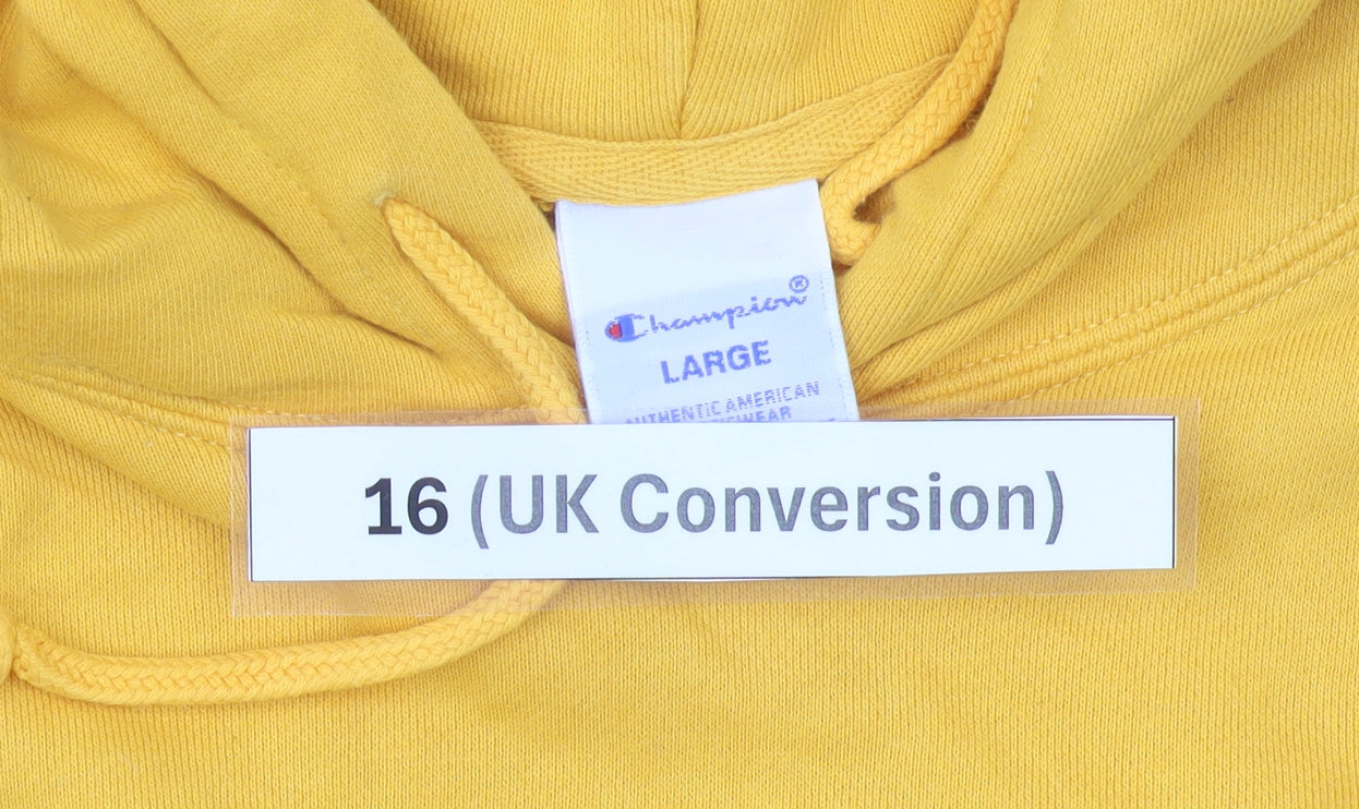 Champion Womens Yellow Pullover Hoodie Size 16 Regular Fit
