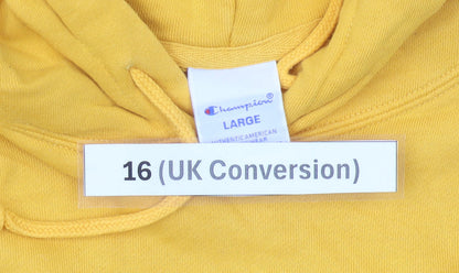 Champion Womens Yellow Pullover Hoodie Size 16 Regular Fit