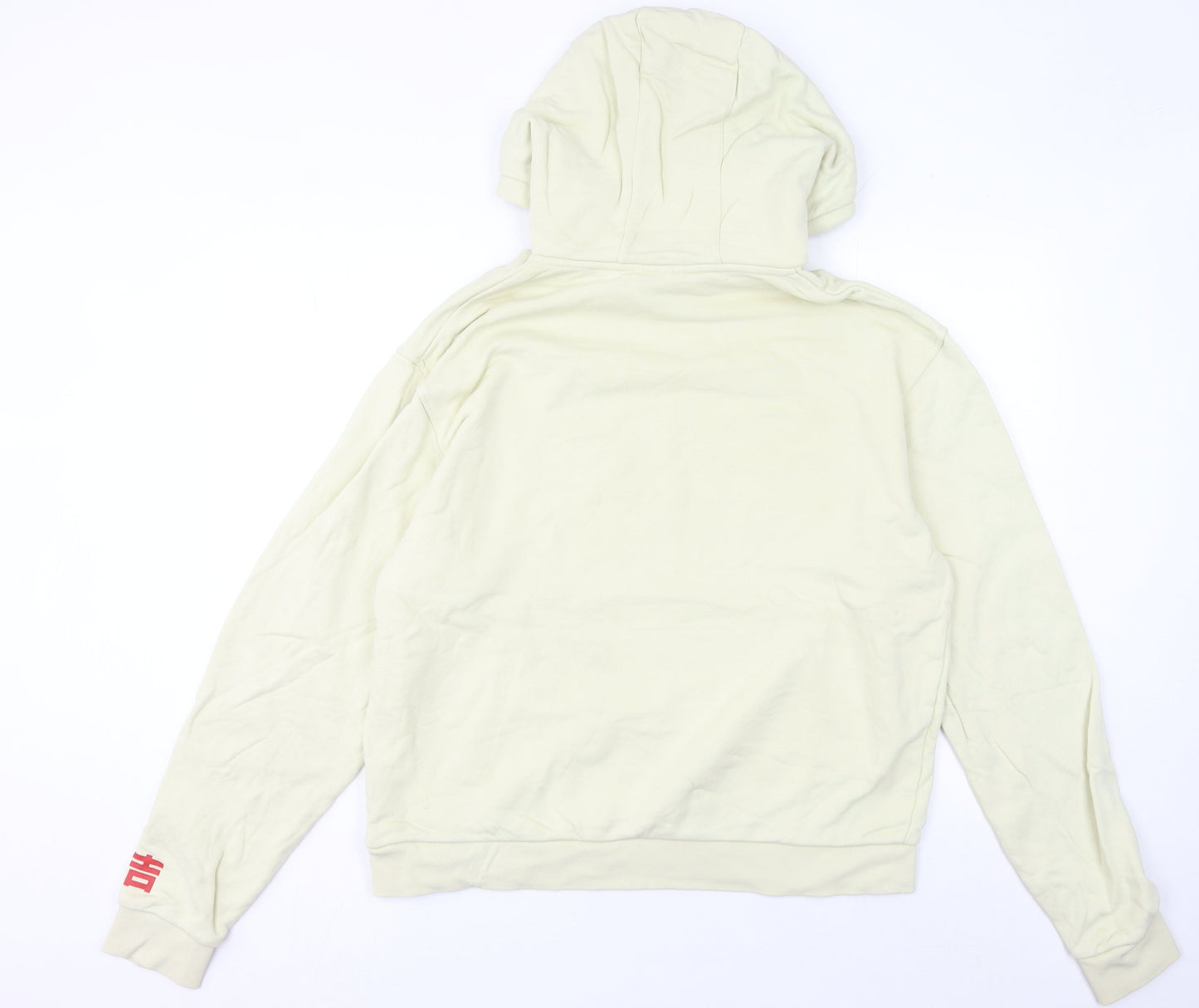 Adidas Womens Beige Hoodie UK 20 Pullover Cotton Logo Print