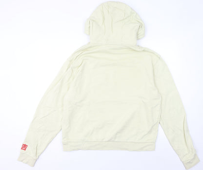 Adidas Womens Beige Hoodie UK 20 Pullover Cotton Logo Print