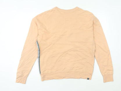 Puma Womens Beige Sweatshirt Size 12 UK Cotton Blend Crew Neck