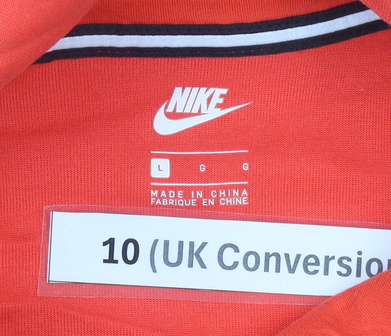 Nike Women’s Orange Pullover Hoodie Size 10 Regular Fit Activewear