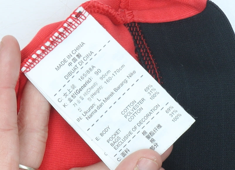 Nike Women’s Red Hoodie Sweatshirt Size 10 UK Hooded Zip Pockets