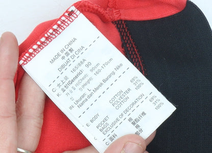 Nike Women’s Red Hoodie Sweatshirt Size 10 UK Hooded Zip Pockets