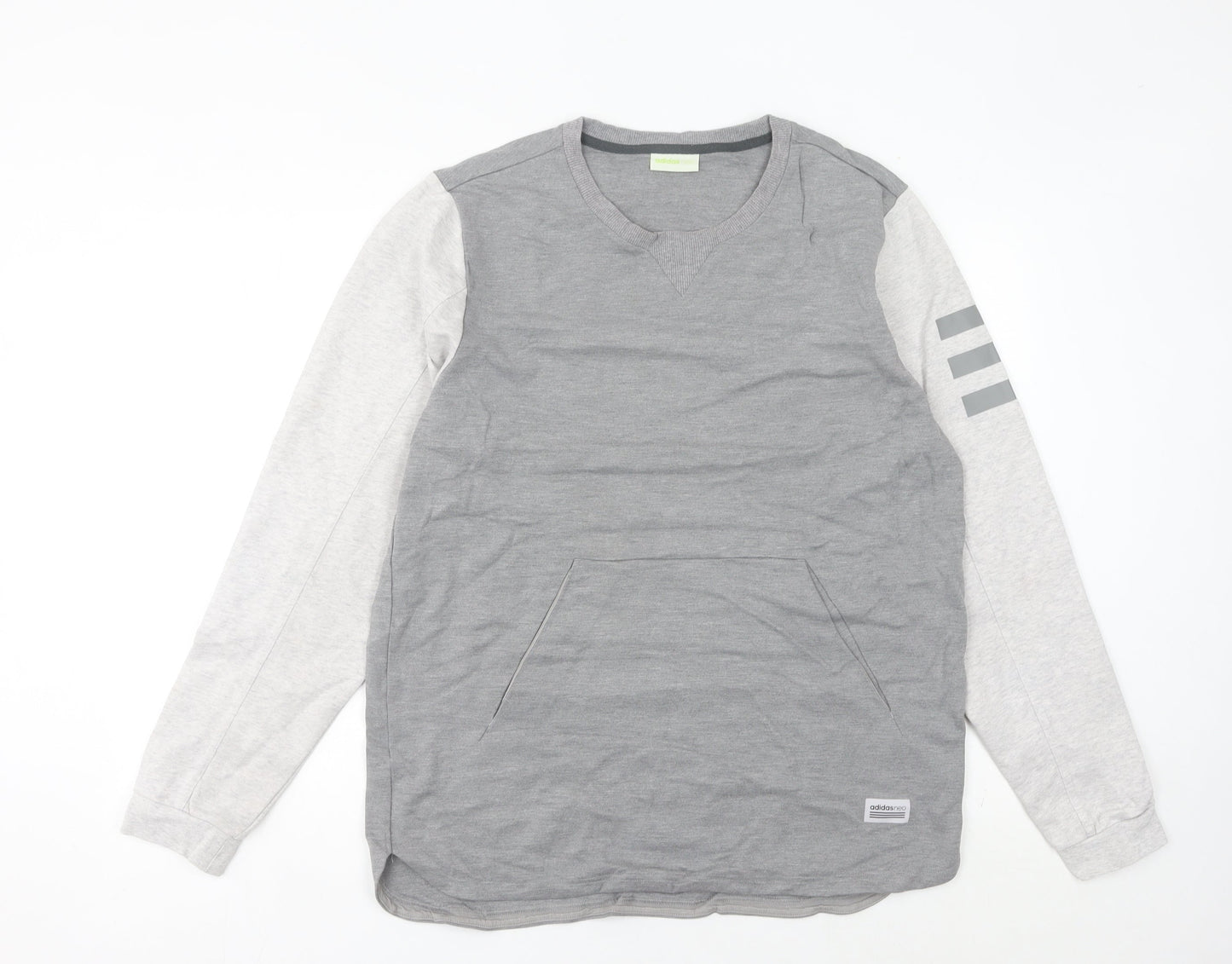 Adidas Neo Women's Grey Sweatshirt Size 16 UK Crew Neck Long Sleeve