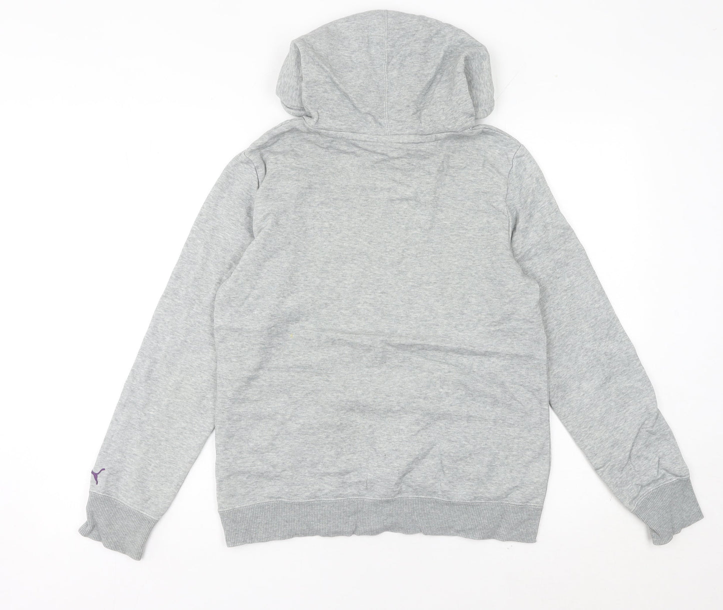 Puma Womens Grey Pullover Hoodie Size 12 Regular Fit Logo Casual