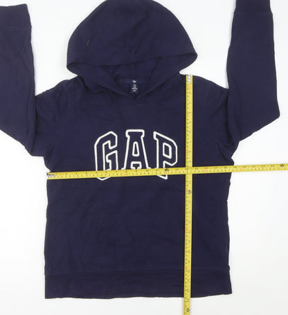 GAP Women’s Blue Pullover Hoodie M Long Sleeve Casual Logo Sweatshirt