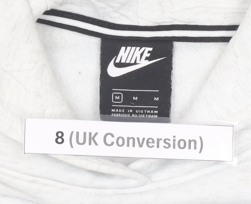 Nike Womens Hoodie Grey Green Blue Size 8 Pullover Colourblock Logo