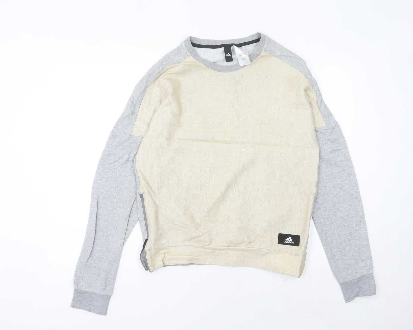 Adidas Womens Grey Beige Sweatshirt Size 14 Pullover Raglan