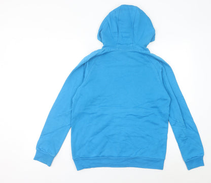 Adidas Womens Blue Hoodie UK 8 Pullover Cotton Blend Sportswear