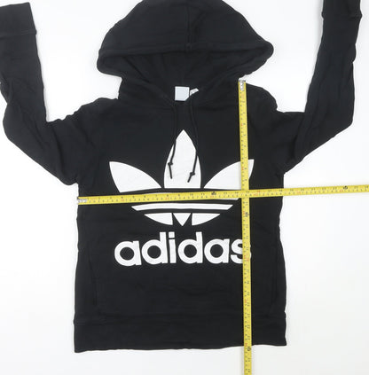 Adidas Women’s Black Trefoil Pullover Hoodie Size 10 Regular Fit