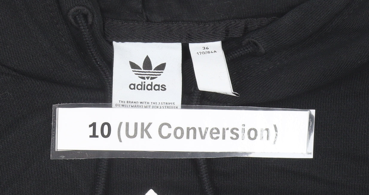 Adidas Women’s Black Trefoil Pullover Hoodie Size 10 Regular Fit