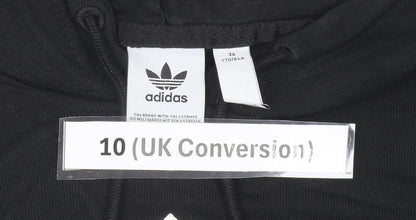 Adidas Women’s Black Trefoil Pullover Hoodie Size 10 Regular Fit