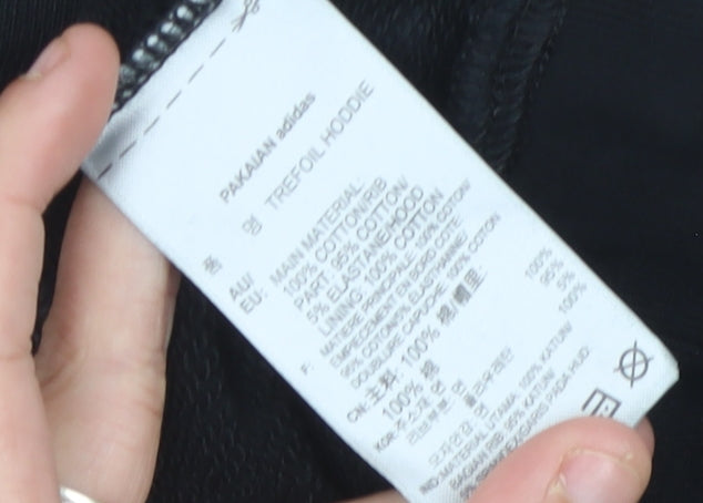 Adidas Women’s Black Trefoil Pullover Hoodie Size 10 Regular Fit