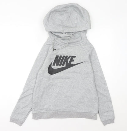 Nike Womens Grey Size 6 Pullover Hoodie Sweatshirt Logo Sportswear