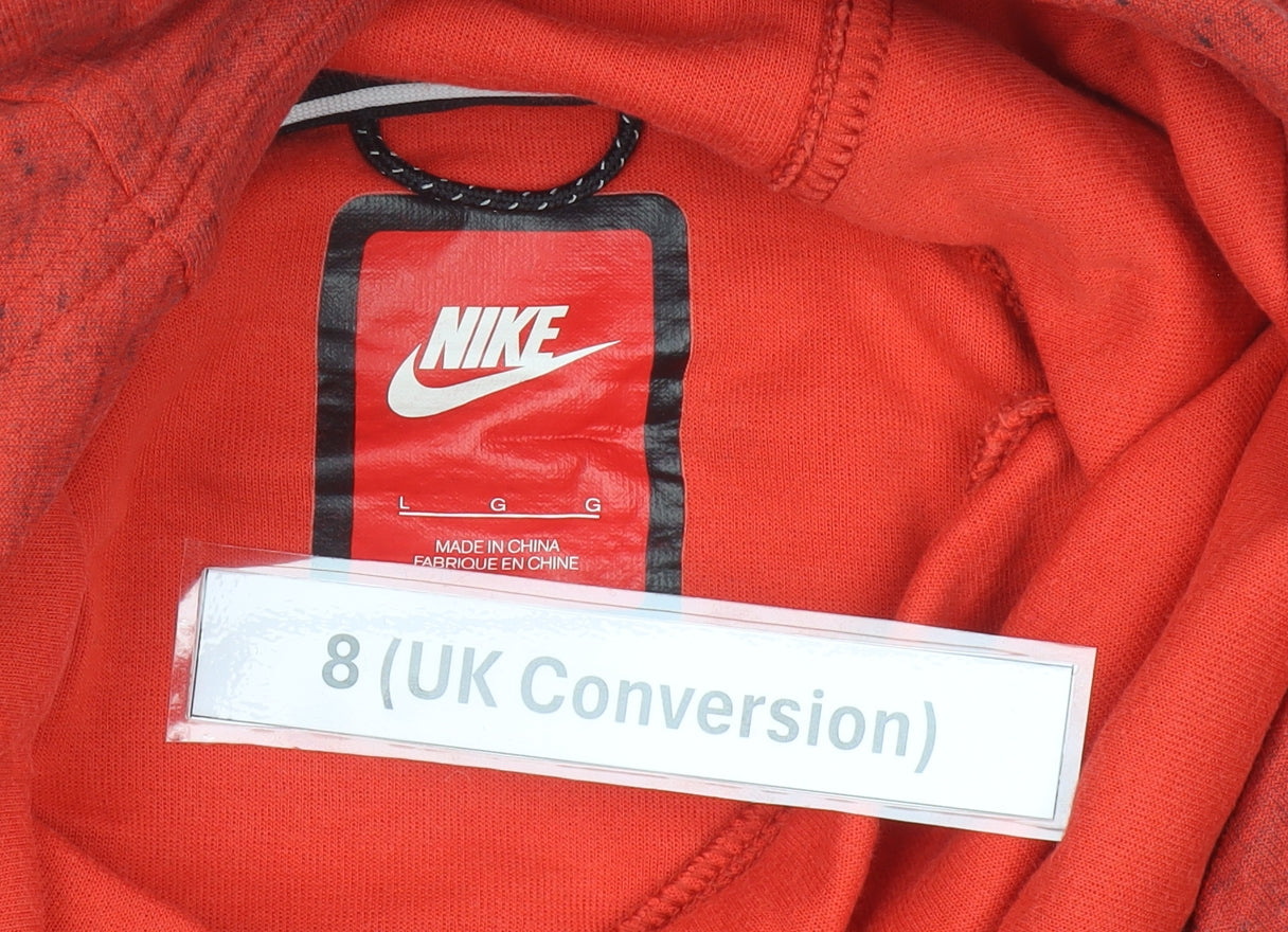 Nike Women’s Red Pullover Hoodie Size 8 UK Cotton Blend