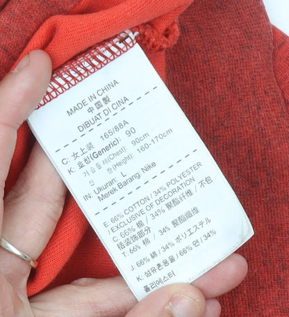 Nike Women’s Red Pullover Hoodie Size 8 UK Cotton Blend
