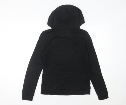 Adidas Womens Black Hoodie Size 8 Pullover Logo Cotton Blend