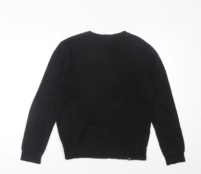Puma Women Black Sweatshirt Size 6 UK Crew Neck Logo Pullover