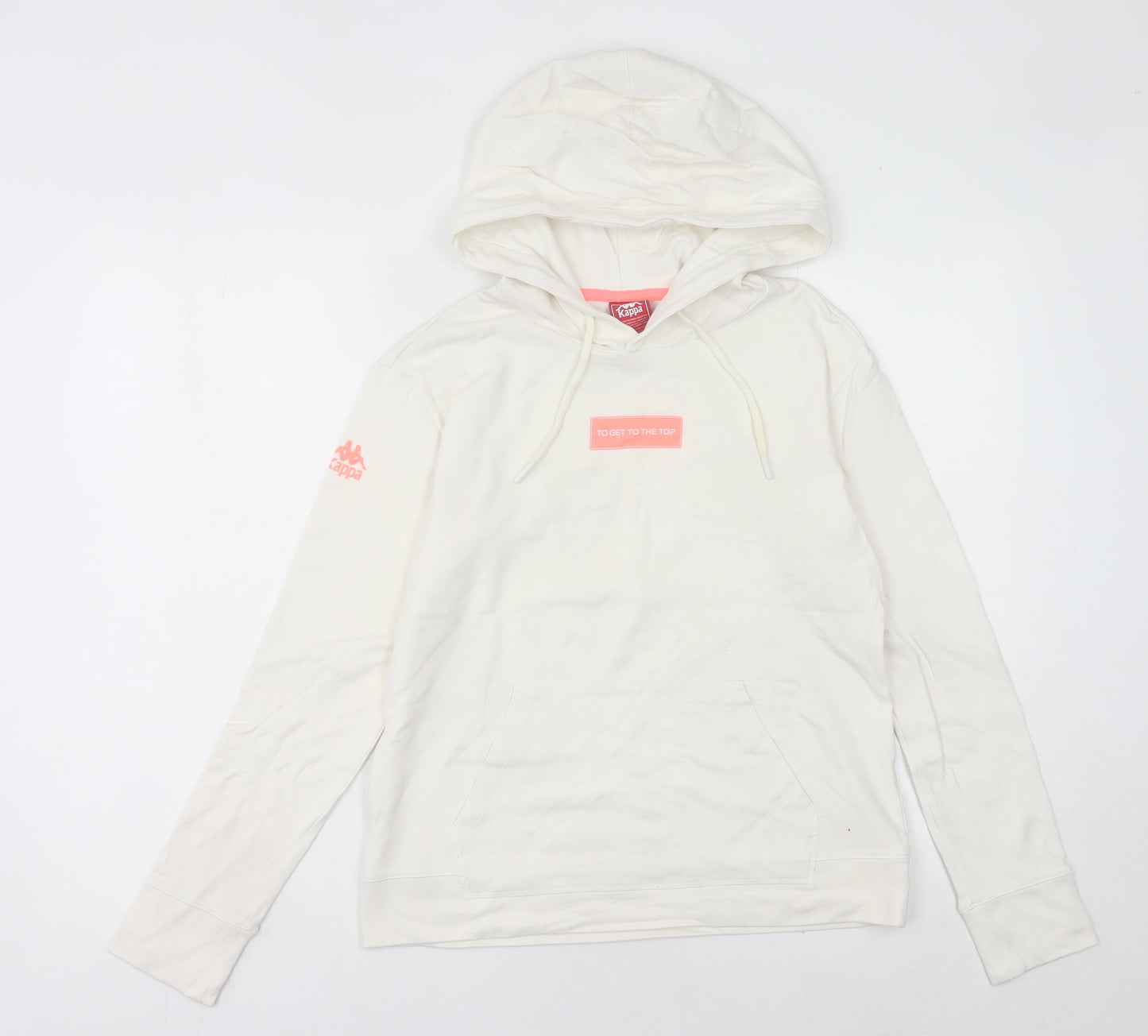 Kappa Womens White Hoodie Size 8 UK Cotton Blend Pullover