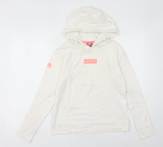 Kappa Womens White Hoodie Size 8 UK Cotton Blend Pullover