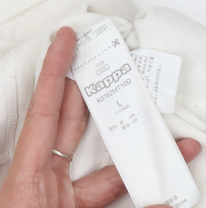 Kappa Womens White Hoodie Size 8 UK Cotton Blend Pullover