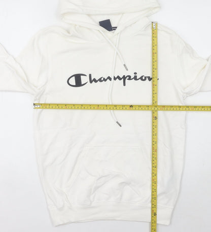 Champion Womens White Pullover Hoodie Small Logo Hooded Sweatshirt